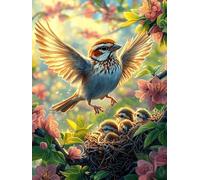 Oiseau avec un nid d'œufs in A Magical Garden 1000 Pieces Casse-tête Personne Âgée En Carton Anti-Déchirure Faune sauvage et animaux de compagnie Facile Débutant Thérapie Occupationnelle Anti-Stress P