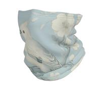 Oiseau Blanc À Longue Queue sur Une Branche Echarpe Gaiter Anti-UV Tube Bandeaux Étanche À La Poussière Écharpe Demi-Visage pour Adulte Moto Yoga 30X26Cm