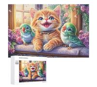 Oiseau Blanc poussé sur clôture sous Les étoiles Puzzle 1000 Pièces pour Couples Loisirs À La Maison Résolution Commune Cadeau pour Mariage 1000 PCS