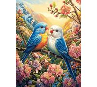 Oiseau Bleu dans Les Fleurs 1000 Pièces Puzzle Personne Âgée en Carton Anti-Déchirure Animaux et Plantes fantastiques Facile Débutant Anti-Stress Thérapie Occupationnelle Cadeau Anniversaire Pas Che