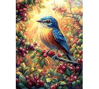 Oiseau Bleu dans Un buisson de Baies Puzzles 500 Pièces pour Adultes Educa Moderne Décoration Intérieure Relaxant Assemblage Amusant Challenge Famille 500 PCS