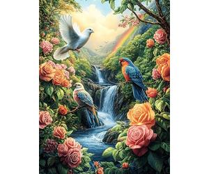 Oiseau Bleu de Cascade Puzzle 300 Pièces pour Adultes Jeu De Famille Educa Qualité Supérieure Vision Artistique Relaxation Cadeau Unique Challenge 300 PCS