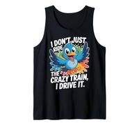 Oiseau Bleu Mignon de Dessin animé Volant au-Dessus des éclaboussures colorées Débardeur