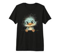 Oiseau Bleu Mignon Qui Regarde Un Adorable Animal T-Shirt Haut de Gamme