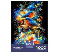 Oiseau Bleu Puzzle 1000 Pièces Animaux - Défi Passionnés, Poster Inclus, Déco & Relaxation, Packaging Premium, 38x26cm/1000pcs