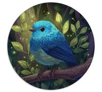 Oiseau Bleu Puzzle Animaux Mignons Puzzle Ronds 1000 Pièces pour Adultes Jeu Éducatif Défi Jouets Adulte 1000pcs (67.5x67.5cm)