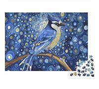 Oiseau Bleu Puzzle pour Adultes Puzzle 1000 Pièces Motif Bleu Abstrait Coffret Puzzle 1000 Pièces Détente Cadeau Maison 52x38cm/1000pcs