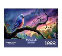 Oiseau Bleu rosePuzzle 1000 Pièces Cadeau Unique Coucher de Soleil Ciel Challenge Toy À De Qualité Supérieure Peinture Art pour Adultes Et Enfants 52x38cm/1000pcs