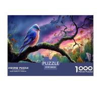 Oiseau Bleu rosePuzzle 1000 Pièces Jouet en Bois Divertissement Créatif De l'art De La Décoration Coucher de Soleil Ciel Challenge Toy Adultes & Enfants des 14 Ans 38x26cm/1000pcs
