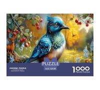 Oiseau bleuPuzzles 1000 Pieces Cadeau Unique forêt automneJeu Éducatif Challenge Toy À De Qualité Supérieure Peinture Art pour Adultes Et Enfants À Partir De 14 Ans 52x38cm/1000pcs