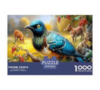Oiseau bleuPuzzles 1000 Pieces Cadeau Unique Prairie d' Automne Jeu Éducatif Défi Jouet À De Qualité Supérieure Peinture Art pour Adultes Enfants 38x26cm/1000pcs