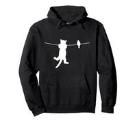 Oiseau Chat sur Fil Pire Ennemis Besties Amis Silhouette Sweat à Capuche