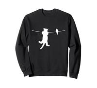 Oiseau Chat sur Fil Pire Ennemis Besties Amis Silhouette Sweatshirt