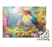 Oiseau coloré Chante dans Les Fleurs Puzzle De 1000 Pièces Colorful Birds Excellent Cadeau pour Enfants Et Adultes 70x50cm/1000pcs