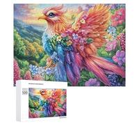 Oiseau coloré dans Le Ciel de Fleur Crepuscule Puzzle 500 Pièces pour Adultes Session Puzzle Exercice du Cerveau Cadeau pour Passionnés 500 PCS