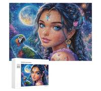 Oiseau coloré géant au-Dessus du château de Montagne Puzzle 300 Pièces pour Famille Soirée Puzzle Résolution De Problèmes Cadeau pour Cohésion 300 PCS