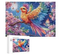 Oiseau coloré sur clôture dans Le Champ de blé Puzzle 300 Pièces pour Adolescents 14+ Jeu Éducatif Pratique du Raisonnement Cadeau pour Études 300 PCS