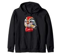 Oiseau coloré tenant un cœur rouge illustration d'art amusante Sweat à Capuche