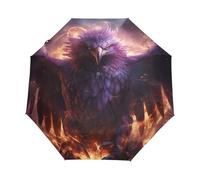 Oiseau Condor en Colère Violet Parapluie Pliant Enfant Garçons Filles Automatique Protection UV Parapluies Coupe-Vent pour Voyager