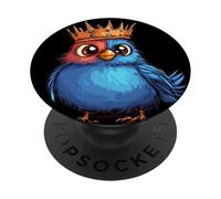 Oiseau Coquin avec Couronne pour Un Look risible PopSockets PopGrip Adhésif