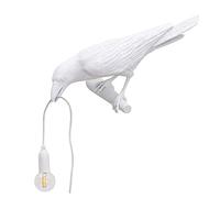 Oiseau créatif éclairage mural chambre résine corbeau Appliques murales enfants chevet lumière applique couloir éclairage décoratif (Blanc)