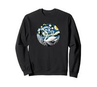 Oiseau cygne observation des oiseaux - Van Gogh Starry Night Style Sweatshirt
