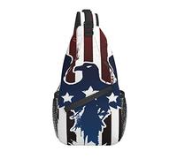 Oiseau d'Amérique Bleu Étoile Rayée Sac bandoulière, Sac à bandoulière décontracté pour Homme et Femme