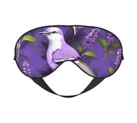 Oiseau dans Violet Lavande Floral Fleurs Imprimé Fonctionnalité Outdoor Voyage Masque pour les Yeux Respirant Camping Méditation Yoga