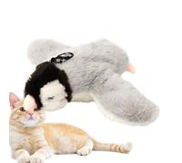 Oiseau De Chat Interactif avec Capteur Tactile Intégré 21x26cm Oiseau Volant pour Cha-t avec Ailes Battantes Sons Réalistes Rechargeable USB H-erbe À Chat Jouet en Peluche Simulant Le Gazouillis