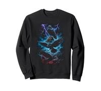 Oiseau de Corbeau Noir Foudre Gothique Nature Art Sweatshirt