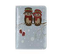 Oiseau De Hibou De Noel Détenteur d'un Passeport Titulaire Etui en Cuir Véritable Couverture de Passeport pour Voyage Hommes Femmes