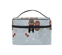 Oiseau De Hibou De Noel Sac Cosmétique Organisateur Fermeture à Glissière Sacs Trousse de Maquillage Pochette Cas de Toilette pour Voyage Les Femmes Filles