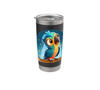 Oiseau De Jungle Arc-en-ciel Perroquets Plumes Perroquet Gobelet isotherme en acier inoxydable double paroi