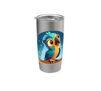 Oiseau De Jungle Arc-en-ciel Perroquets Plumes Perroquet Gobelet isotherme en acier inoxydable double paroi