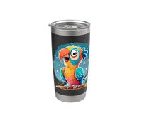 Oiseau De Jungle Arc-en-ciel Perroquets Plumes Perroquet Gobelet isotherme en acier inoxydable double paroi