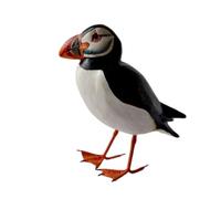 Oiseau de mer sculpté à la main en bois - macareux - 16 cm