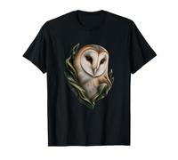 Oiseau de Nuit à Plumes pâles Parmi Pierre Verte T-Shirt