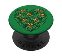 Oiseau de paradis Fleur Cœur Afrique du Sud PopSockets PopGrip Adhésif