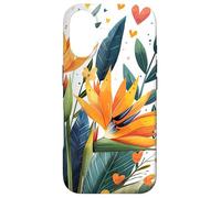 Oiseau de Paradis Fleurs avec cœurs Autour du Graphique Boho Coque pour iPhone 17