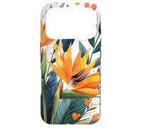 Oiseau de Paradis Fleurs avec cœurs Autour du Graphique Boho Coque pour iPhone 17 Pro
