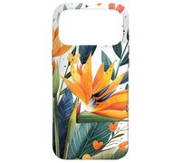 Oiseau de Paradis Fleurs avec cœurs Autour du Graphique Boho Coque pour iPhone 17 Pro Max