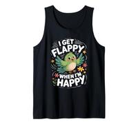 Oiseau de Sensibilisation à l'Autisme avec Inscription « I Get Flappy When I'm Happy » Débardeur