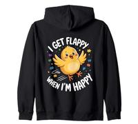 Oiseau de Sensibilisation à l'Autisme avec Inscription « I Get Flappy When I'm Happy » Sweat à Capuche