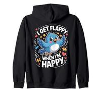 Oiseau de Sensibilisation à l'Autisme avec Inscription « I Get Flappy When I'm Happy » Sweat à Capuche