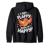 Oiseau de Sensibilisation à l'Autisme avec Inscription « I Get Flappy When I'm Happy » Sweat à Capuche
