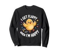Oiseau de Sensibilisation à l'Autisme avec Inscription « I Get Flappy When I'm Happy » Sweatshirt