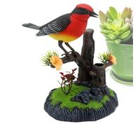 Oiseau de simulation électronique - Support pour stylo avec chant de bureau, oiseau animal de compagnie mobile décoratif | Noël réaliste pour enfants, adultes, chambre, salon, cuisine,