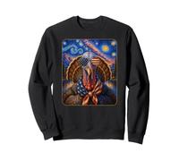 Oiseau de Turquie Portant des Lunettes Drapeau américain Sweatshirt