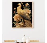 Oiseau Diamond Painting Adulte, Fleur 5D DIY Peinture Diamant Complet Set, Diamant Cristal Art Broderie Adultes Enfants Peinture Kit, pour Décoration Murale Maison Cadeau 30 x 40 cm PjY7023 M-E