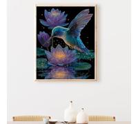 Oiseau Diamond Painting Adulte, Fleur 5D DIY Peinture Diamant Complet Set, Diamant Cristal Art Broderie Adultes Enfants Peinture Kit, pour Décoration Murale Maison Cadeau 60 x 90 cm PjY8209 P-D